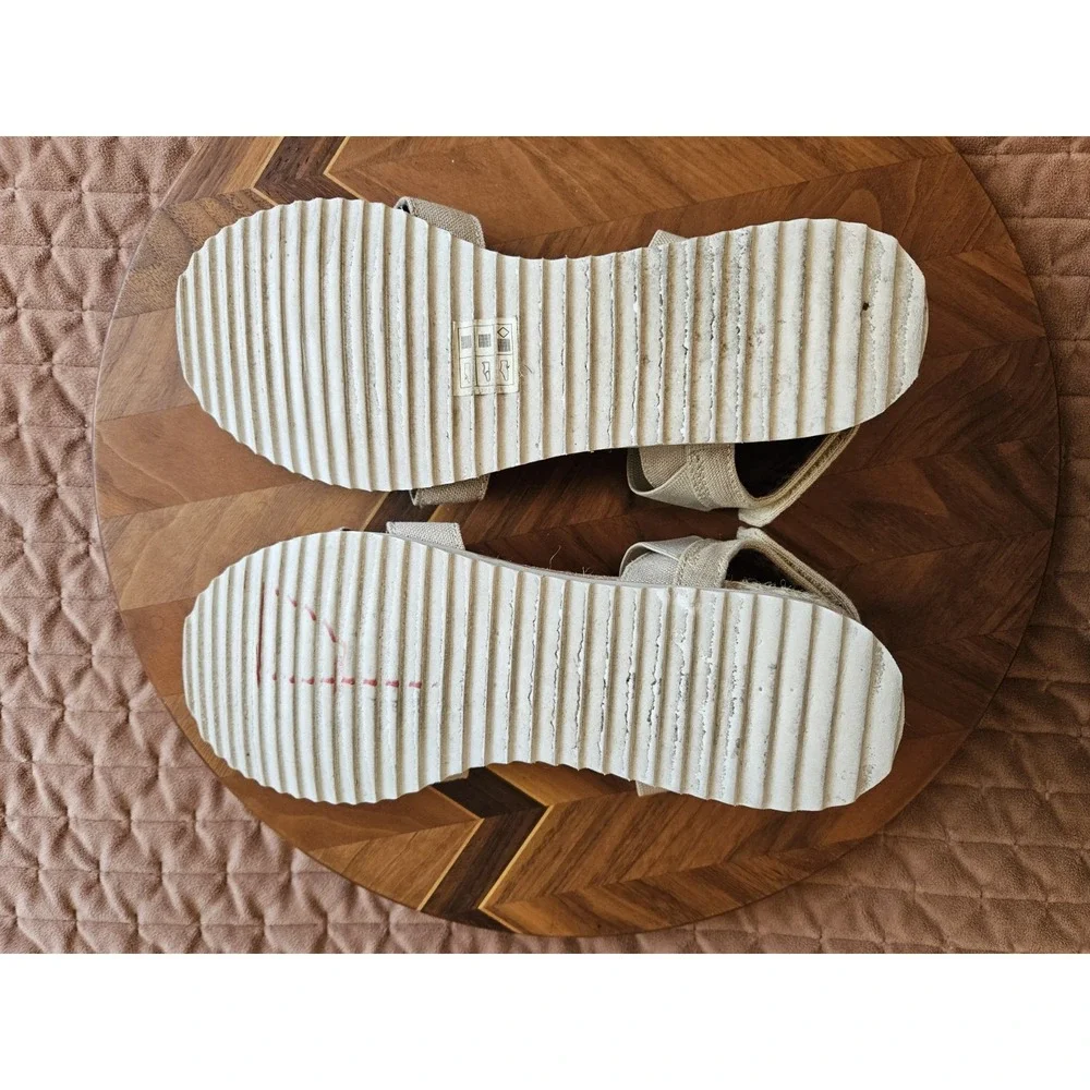 Skechers BOBS Desert Kiss Espadrille Wedge Crisscross Straps Braided Jute, Sz. 8
